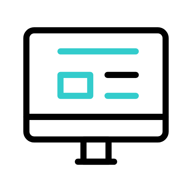 icona schermo pc che rappresenta lo sviluppo siti web