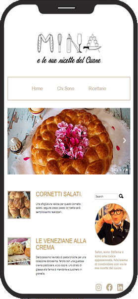 muckup su smartphone di un blog di cucina responsive